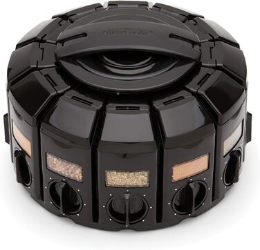 Поличка для спецій KitchenArt Carousel Select-A-Spice, 12 відділень, чорна, 22,2 x 22,2 x 15,2 см, Select-A-Spice Classic, чорний