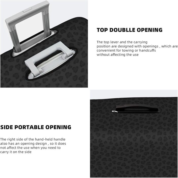 Валіза великого розміру (XL) з леопардовим принтом, білого кольору, пилонепроникна, з захистом для багажу. Аксесуари для подорожей.