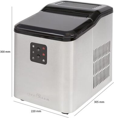 Машина для приготування кубиків льоду ProfiCook Кубики льоду за 10 хвилин до 12 кг льоду за 24 години Машина для виробництва кубиків льоду 2 розміри кубиків льоду Резервуар для води 1,5 л Швидке виробництво в т.ч. совок для льоду ПК-EWB 1253