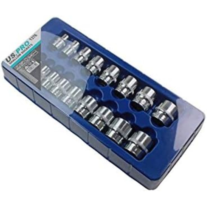 Професійний набір накидних ключів US Pro, 17 предметів, привід 3/8, 8-24 мм, одинарні шестигранники