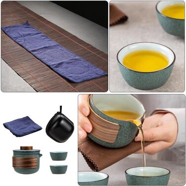 Кунг-фу Чайний Сервіс з Кераміки Портативний Дизайн для Офісу та Повсякдення. Безпечний та Елегантний Посуд у Унікальному Стилі