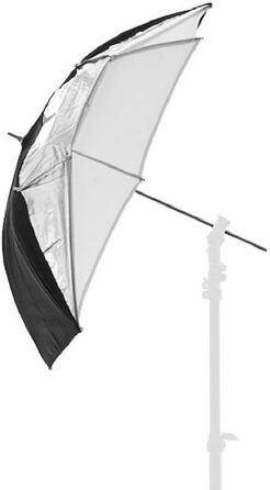 Від Manfrotto Dual Duty Umbrella 72 см, чорний/білий/сріблястий 72 см Чорний / Сріблястий / Білий