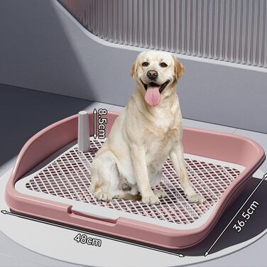 Туалет для собак з тримачем для сечі для використання в приміщенні, лоток для дресирування собак, сірий