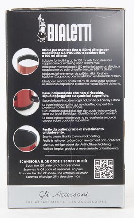 Капучинатор для молока для капучино, ємність 150 мл капучино або 300 мл гарячого молока, червоний червоний одинарний