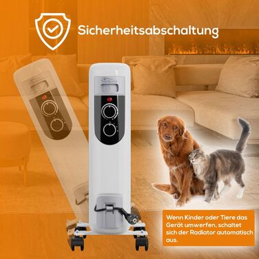 Електричний масляний радіатор Tronitechnik, 3 режими нагріву, 11 ребер, енергозберігаючий, термостат, захист від перегріву, OR-1 2500 Вт 11 ребер, білий