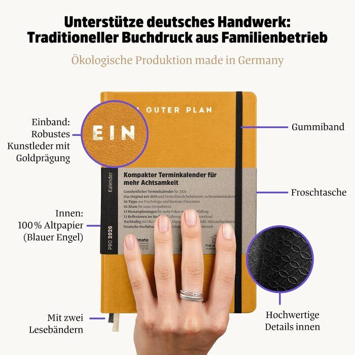 Компактний планер для більшої усвідомленості у повсякденному хаосі Застарілий планер зі штучною шкіряною обкладинкою, гумкою та кишенею-жабкою (бордовий 2026), 2026