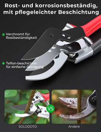 Професійні садові ножиці для жінок у 6 разів гостріші, японська вуглецева сталь SK5, обхідне лезо, діаметр різу 25 мм, для сухої, свіжої деревини, професійні ножиці для троянд, легкі ножиці для рослин для жінок