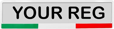 Скотч, Прапор Італії, білий, глянцевий, для автомобільних номерів, номерних знаків, 2 шт. и