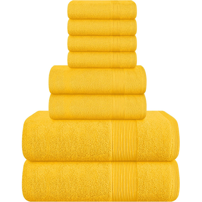 Набір рушників Elvana Home з 8 предметів, 100 бавовна кільцевого прядіння, 2 банних рушники 68 x 137 см, 2 рушники для рук 40 x 71