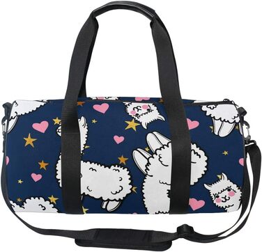 Біла лама, рожеве серце, спортивна сумка, дорожня сумка з тканини, сумка для вікенду, валіза, сумка для чоловіків та жінок, для спорту та подорожей