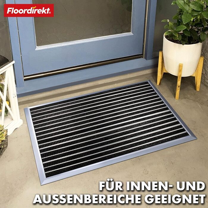 Килимок для вхідних дверей Floordirekt &39Spectral&39 для використання всередині та зовні приміщень - Стійкий до іржі та атмосферних впливів - Килимок для передніх дверей - Килимок для входу (Матований, 68 x 98 см) 68 x 98 см Матований