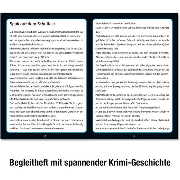 Три слідчі Kids - Crime Puzzle - Spooky School Party від KOSMOS 697983, світиться в темряві, 200 елементів, читання, пазли, розгад