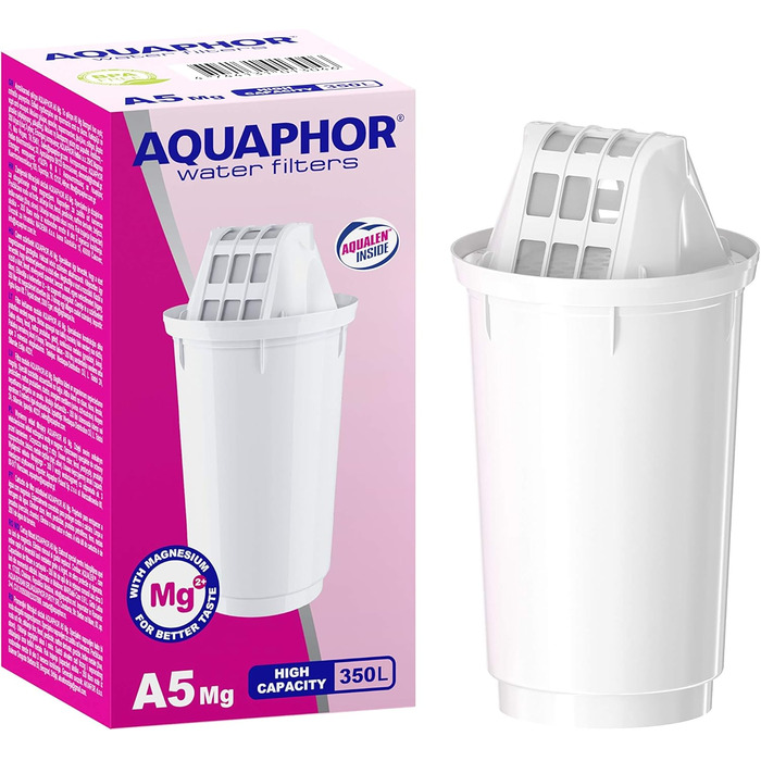Фільтр для води AQUAPHOR Smile light green, включаючи 1 фільтр A5 з магнієм I Зменшує вапняний наліт і хлор I Графин на 2,9 л I Компактний і легкий фільтр для води I Настільний фільтр для води I Розміщується в дверцятах холодильника