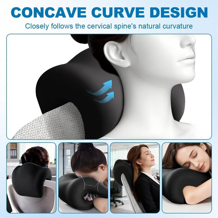 Підголівник для офісного крісла, підтримка шиї з ефектом пам&39яті, підголівник для дивана/кушетки, підголівник для офісного крісла, подушка для шиї для офісного крісла/обертового крісла, інвалідний візок (чорний)