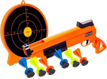 Набір дитячих помпових пістолетів Petron SURESHOT з мішенню, помаранчевий/чорний (1 комплект)