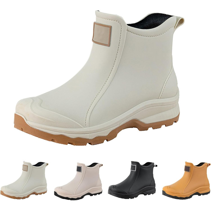 Чоловічі гумові чоботи, водне взуття, гумове взуття з верхнім одягом, студентський повсякденний одяг, все для роботи на свіжому повітрі, риболовлі, миття автомобіля, кухні, не бахіли, гумові гумові чоботи, високе взуття, чоловічі, бежевого кольору, 38 2/3