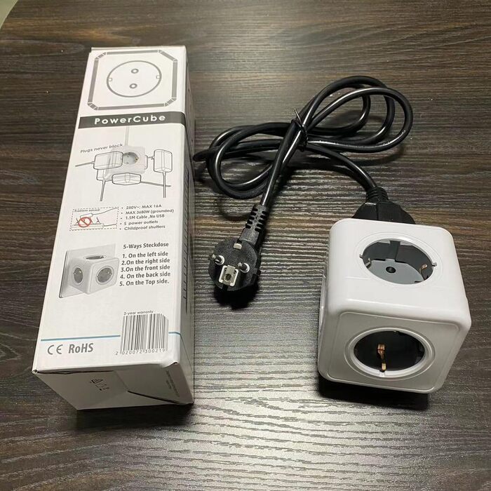Куб розетки, адаптер розетки для кубика 3680 Вт, багаторозетковий розетковий куб з кабелем, зарядний пристрій Powercube з кількома