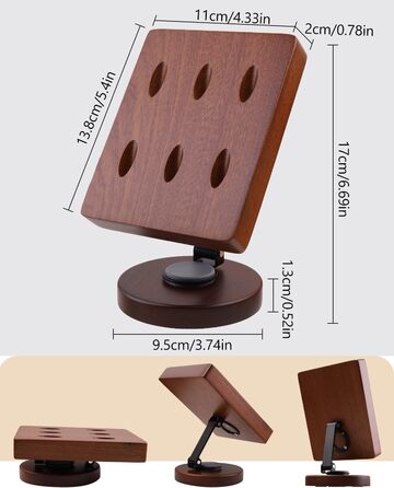 Обертовий дерев&39яний тримач для дротиків настільна підставка для зберігання 6 сталевих та м&39яких дротиків, кишеня-органайзер з нековзною основою для ігрової кімнати, бару, офісу (коричневий)