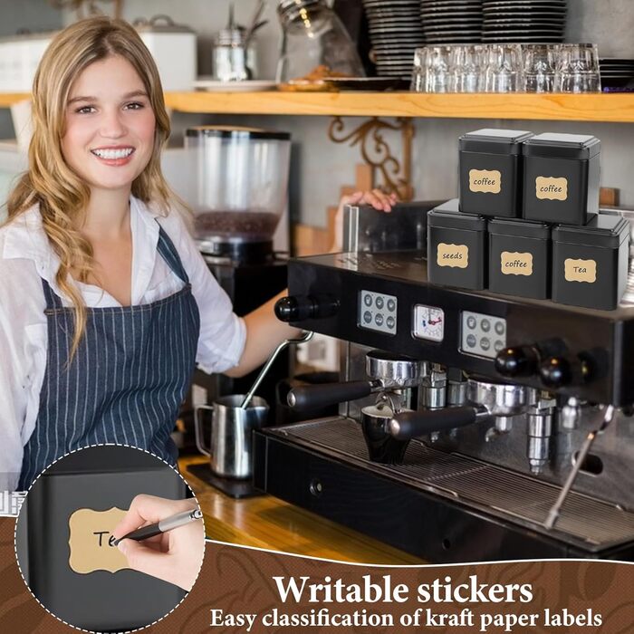 Класична квадратна чайна бляшанка, 12 металевих чайних бляшанок, контейнери для зберігання чаю, ароматичні, включає 20 етикеток для розсипного чаю, чайних пакетиків, кавових зерен, зберігання, 7 x 7 x 8,5 см