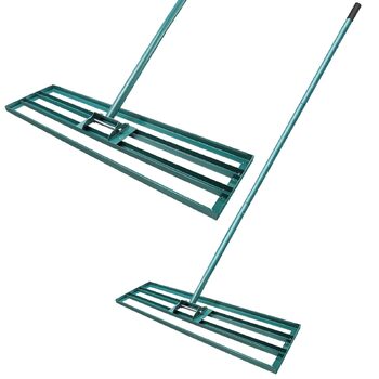 Гребінь для вирівнювання газону, 925 см, інструмент для догляду за газоном з регульованою ручкою 186 см, садовий рівняючий грабель для ґрунту, саду, двору, догляду за газоном (36 x 10 дюймів)