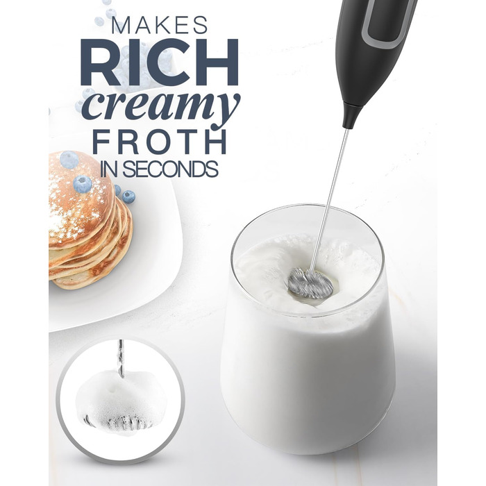 Паличка для збивання молока/вспениватель молока електричний портативний з потужним міксером для напоїв Кавовий віночок на батарейк