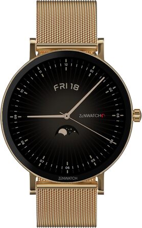 Розумний годинник Zenwatch Venice Pro 2.0 Gold з Bluetooth-телефонією 1,32-дюймовий AMOLED 466x466, 123 спортивні режими, серцевий ритм, артеріальний тиск та SpO2, водонепроникність IP68, акумулятор 200 мАг, сумісний з Android та iOS