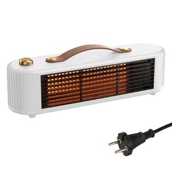 Енергозберігаючий міні-вентиляторний обігрівач потужністю 800 Вт, портативний керамічний вентиляторний обігрівач з термостатом для кемпінгу та ванних кімнат, захист від перегріву та перекидання, тихий (білий)