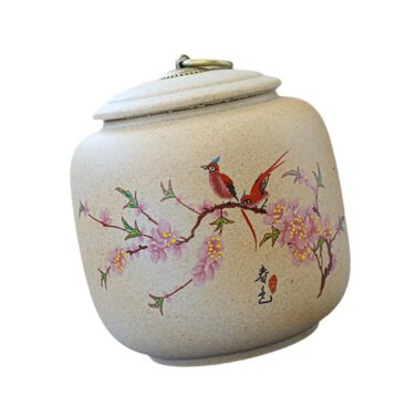 Перфектна керамічна банка з кришкою, порцелянова чайна ємність, контейнер для зберігання розсипного чаю, контейнер для зберігання чаю для спецій, порошків, горіхів, листя лотоса, птаха