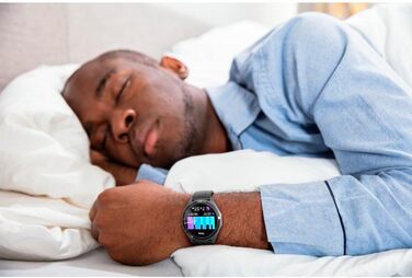 Розумний годинник Hama (кольоровий AMOLED-дисплей 1,43 дюйма, GPS, функція телефону, водонепроникний, WhatsApp, голосовий помічник, трекер сну, 110 спортивних режимів плани тренувань, крокомір, пульсометр, калорії тощо) чорний