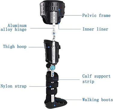 Колінно-гомілковостопний ортез, тазостегновий колінно-гомілковостопний ортез при переломі ноги Ортези для стопи та нижніх кінцівок, права нога, S Right Leg S