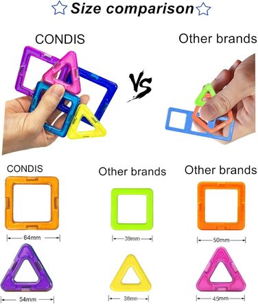 95 Pieces, Magnetic Toys Magnets for Children Magnetic Building Blocks Set Toy Magnetic Games for Children Gift from 3 4 5 6 7 8 Y