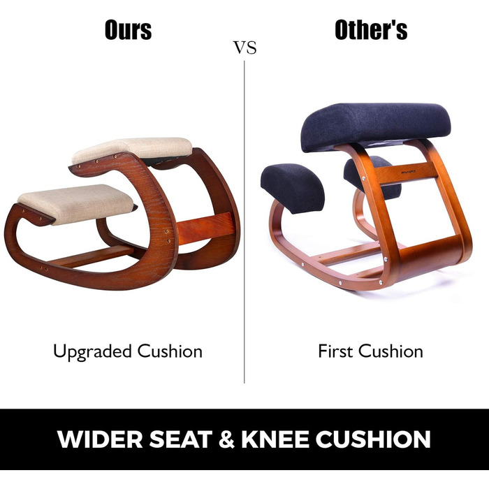 Ергономічне крісло для колін VEVOR, регульований стілець з гікорі з подушкою, зручний домашній стіл, ергономічне крісло/стілець для колін, що формує та знімає стрес, витримує 150 кг, коричневий