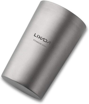 Титанова чашка для пиття Lixada, пивна кружка, 300 мл та 500 мл, двостінна чашка для води та соку, чашка для чаю, кухоль для домашнього офісу, кемпінгу, походів, (1 упаковка)