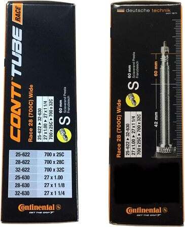 Комплект камер Continental Race 28 (700x25-32c) з вентилем Presta 60 мм