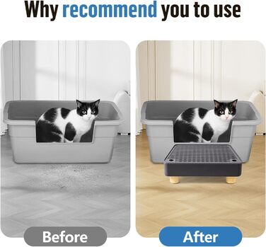 Пандус для котячого туалету, котячі сходинки та сходинки з дерев&39яними ніжками, функція фільтрації, легко очищувані сходинки для старших котів та кошенят, автоматичний котячий туалет (темно-сірий), 1 сходинка темно-сірий