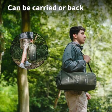 Кемпінгове ліжко Naturehike, надлегке похідне ліжко, портативне розкладне ліжко, міцне з сумкою для перенесення, кемпінговий шезлонг для наметів, для пішого туризму, дому, походів, офісу, ліжко для обідньої перерви, чорне, оновлене