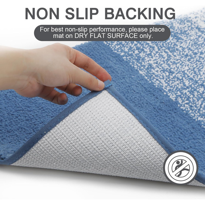 М&39які великі килимки для ванної 80 x 120 см, килимок для ванної, нековзний, водопоглинаючий килимок для душу та ванни, можна прати в пральній машині, синій, 80 x 120 см
