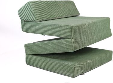 Розкладний матрац 200x70x10 см з узголів&39ям та подушкою Розкладне гостьове ліжко для дитячих кімнат та кемпінгу, матрац з пінопласту Портативний розкладний матрац Розкладний вельветовий матрац Світло-зелений