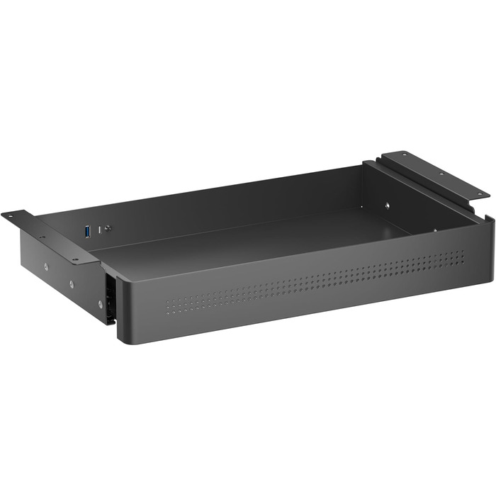 Мала шухляда під столом із функцією завантаження шухляда під столом металева шухляда під столом, що замикається шухляда під столом з комплектом ключів розміри 40 x 26,6 x 7,3 см (400 x 266 мм)