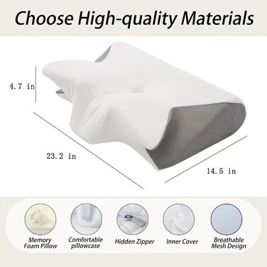 Подушка Seladi Airflow Pro - подушка для терапії шиї при апное сну (сіра)