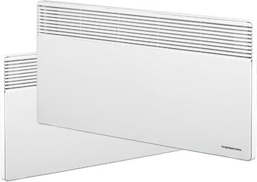 Електричний конвектор Thermoval, електричний радіатор TX 2500, 2,5 кВт, IP20, окремостоячий або настінний електричний обігрівач, електричне опалення для житлових та офісних приміщень, конвекторний обігрівач, білий