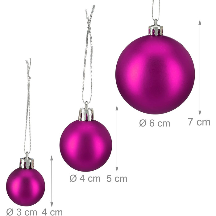 Різдвяні кульки набір із 100 шт рожеві Relaxdays