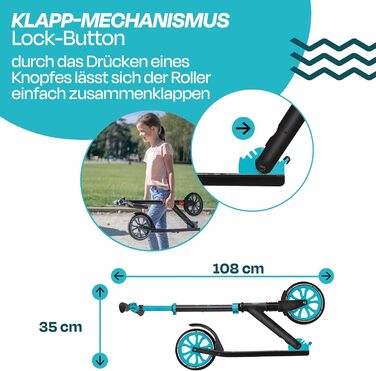 Самокат GLOBBER NL 205 - самокат для дітей від 6 років, підлітків та дорослих - самокат 205 мм - ABEC 7 - регульований по висоті а