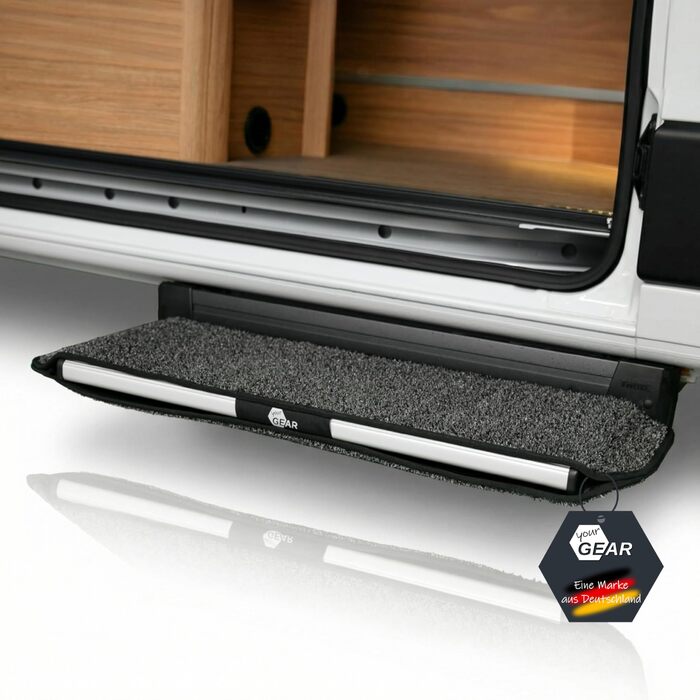 Килимок для сходів GEAR Mantua для автофургонів та караванів Килимок для електричних сходів 70,5 x 26 см Захисний килимок Нековзний та миється Не потребує свердління