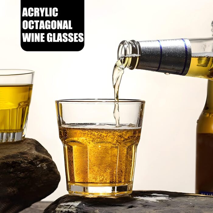 Окуляри ZHANCEN Акрилові склянки для пиття Небиткі пластикові стакани Багаторазові стакани для коктейлів Окуляри для дому, рестора