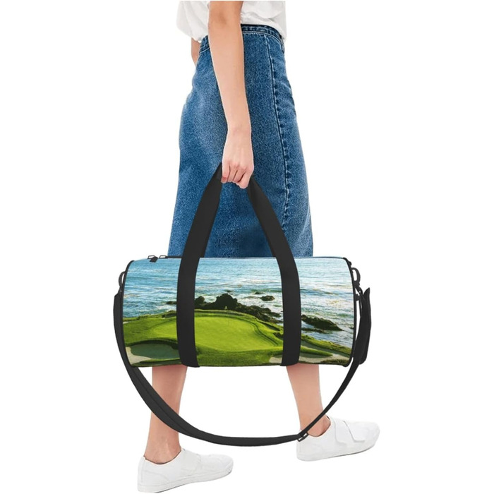 Спортивна сумка, дорожня сумка, пляжна сумка, для гольфу, з принтом, сумка на нічліг, чорна, універсальний розмір, сумка для подорожей