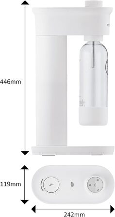 Набір виробників газованої води (3 регульованих рівня CO2, пляшка CO2, пляшка 0,85 л для води порошок для чищення), біла пляшка 0,85 л CO2