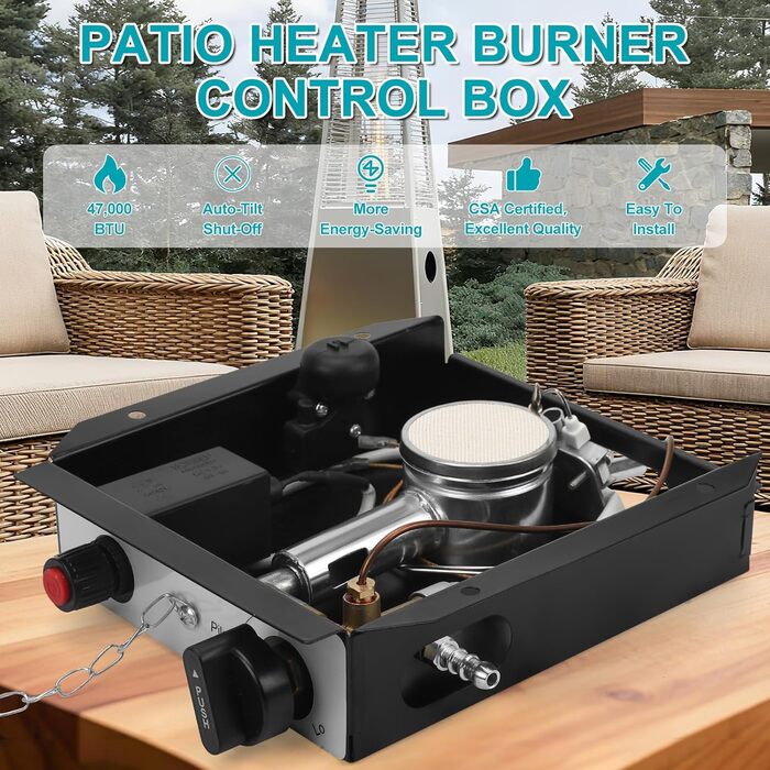 Комплект для заміни газового обігрівача (4 отвори), комплект для заміни газового обігрівача, коробка керування скляною трубою для пропану, контролер впускного повітря для зовнішнього обігрівача, комплект для монтажу на плиту без редукційного клапана