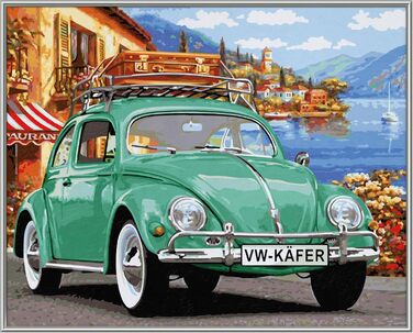 Картина за номерами - Volkswagen Beetle - Картина для малювання для дорослих, включаючи пензлі та акрилові фарби, 40 х 50 см, 609130912