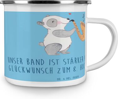 Емальована кружка &quotМістер і місіс Панда&quot на 8-ту річницю весілля, бляшана весілля - подарунок, кружка, 8 років шлюбу, річниця весілля, кемпінгова кружка, чайна кружка, подарунки, партнерство, шлюб, горщик, весілля, кавова кружка